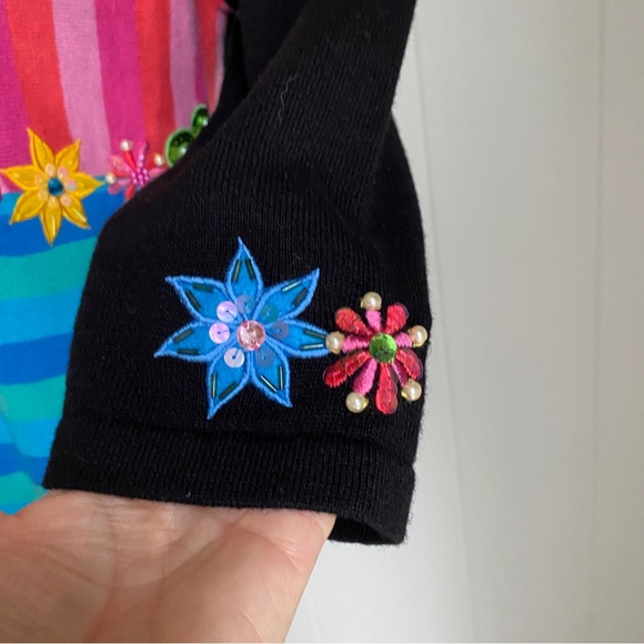 Jack B. Quick Women’s Classic Embellished Black and Floral Sequin Sweater | PS - Picture 13 of 16